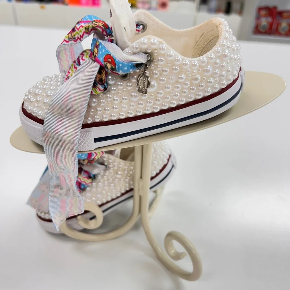 Converse Chuck Taylor All Star Baby Pearl Custom LOL Surprise Ribbon  7.5
